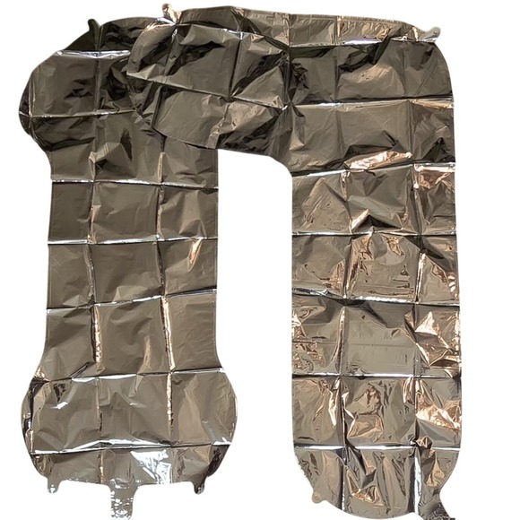 Numbers 1 & 7  Large Balloons Ombre Rainbow & Solid Silver Birthday Decor 2 Pack - Picture 2 of 3